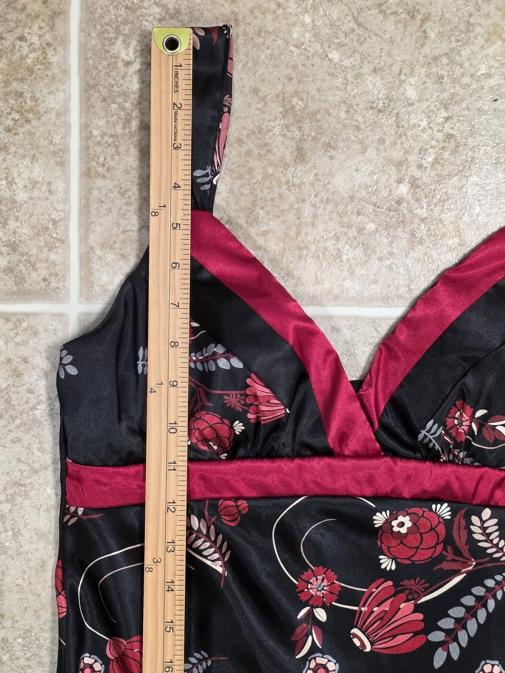 Y2K Satin Floral Empire Waist Dress - Picture 9 of 13